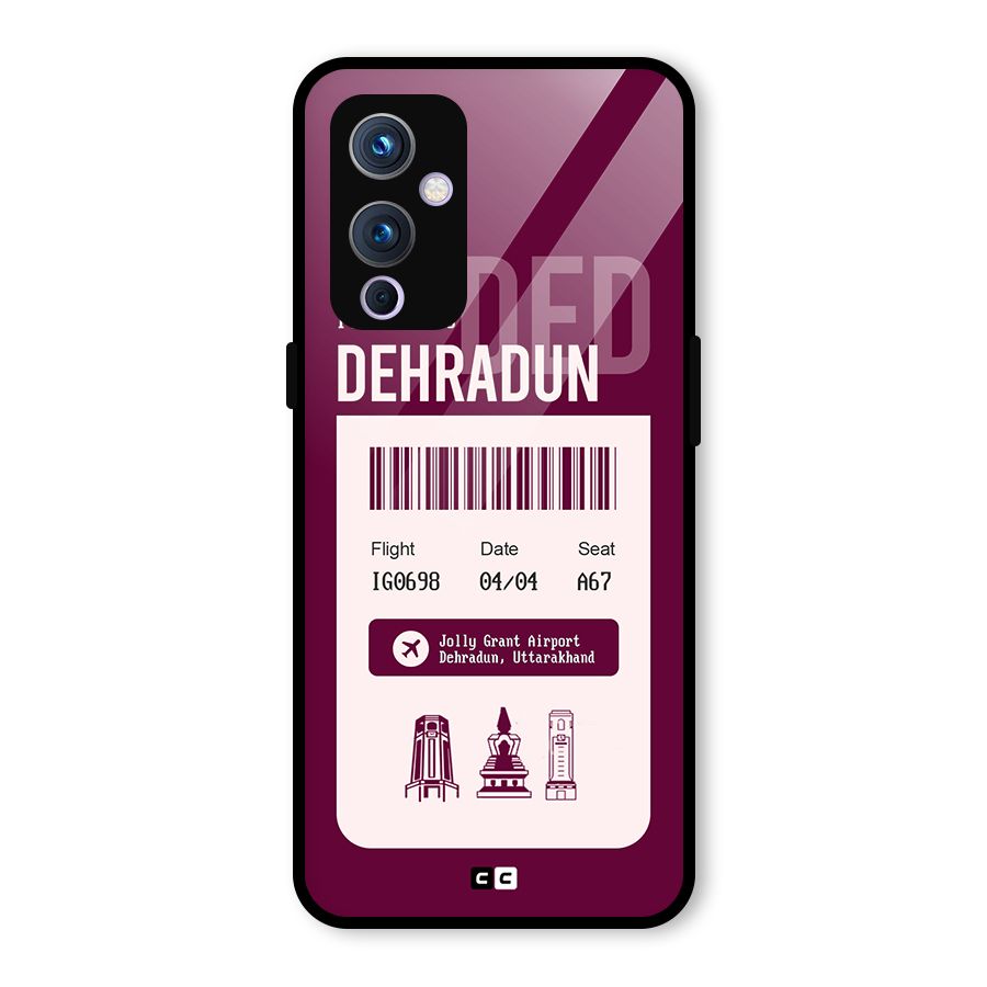 Dehradun Boarding Pass Glass Back Case for OnePlus 9