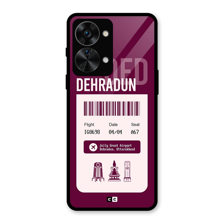 Dehradun Boarding Pass Glass Back Case for OnePlus Nord 2T