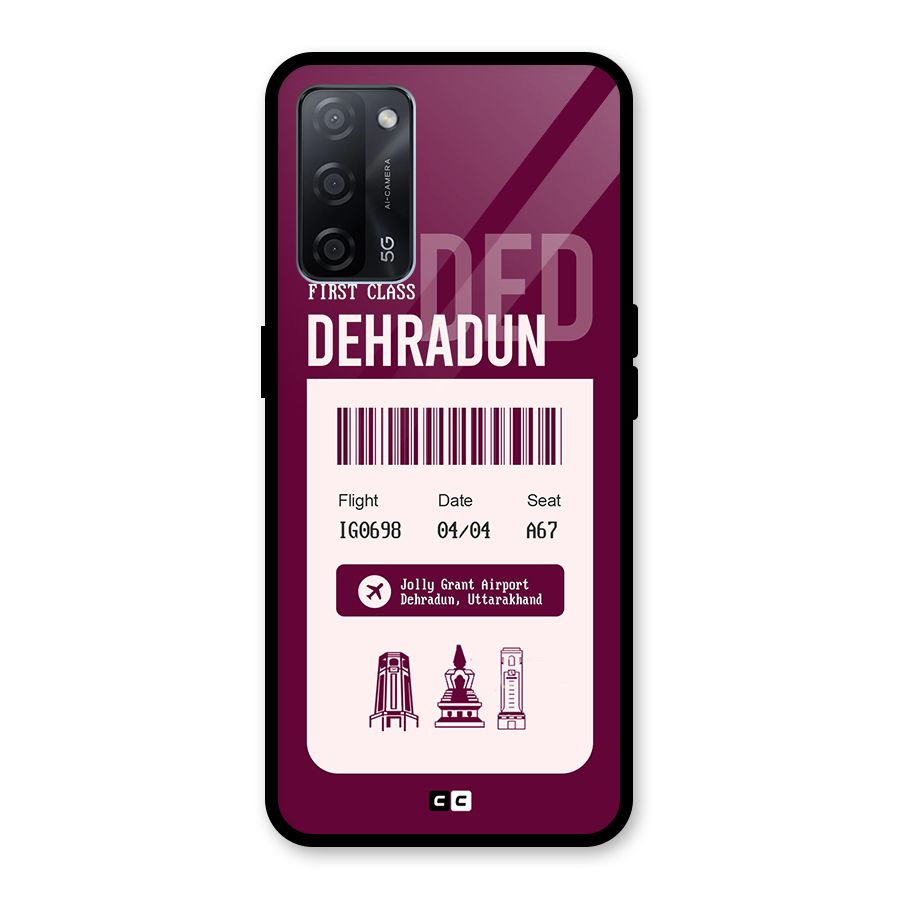 Dehradun Boarding Pass Glass Back Case for Oppo A53s 5G