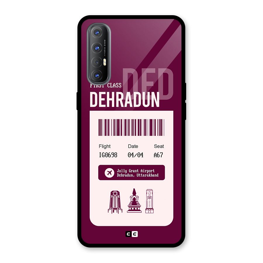 Dehradun Boarding Pass Glass Back Case for Oppo Reno3 Pro