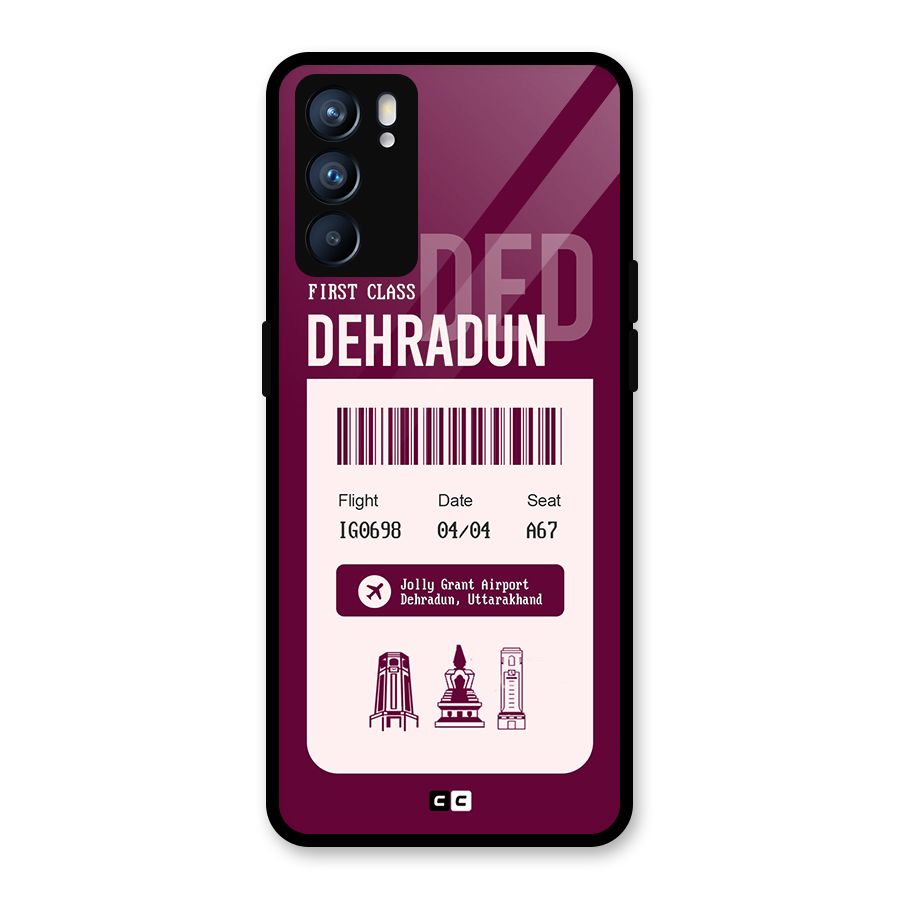 Dehradun Boarding Pass Glass Back Case for Oppo Reno6 5G