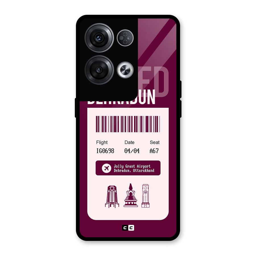 Dehradun Boarding Pass Glass Back Case for Oppo Reno8 Pro 5G