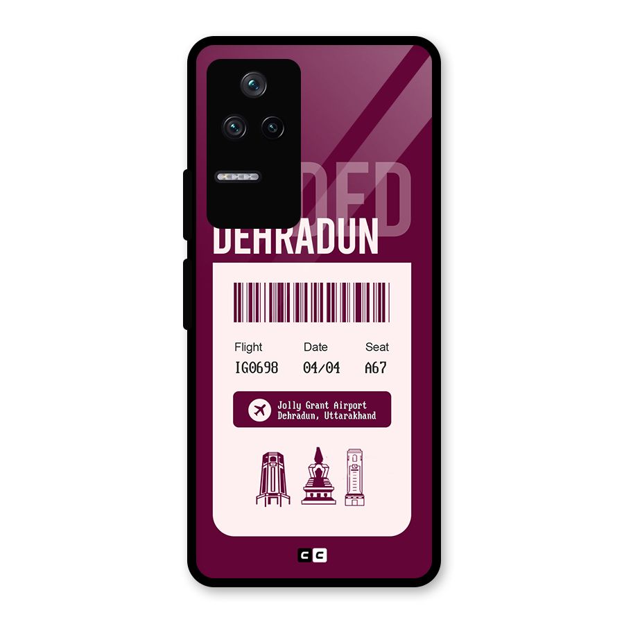 Dehradun Boarding Pass Glass Back Case for Poco F4 5G