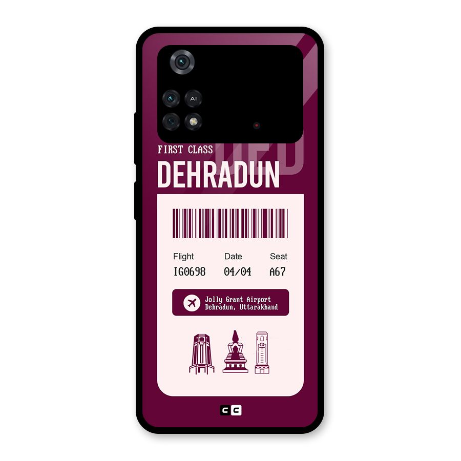 Dehradun Boarding Pass Glass Back Case for Poco M4 Pro 4G