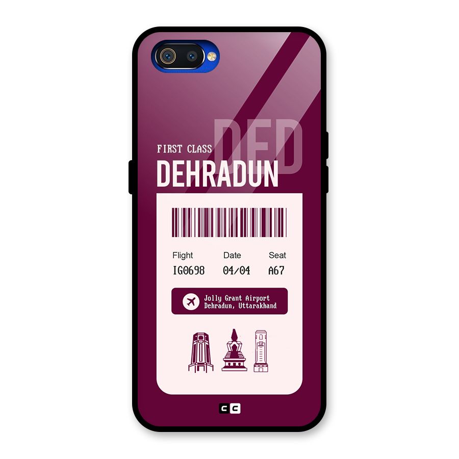 Dehradun Boarding Pass Glass Back Case for Realme C2