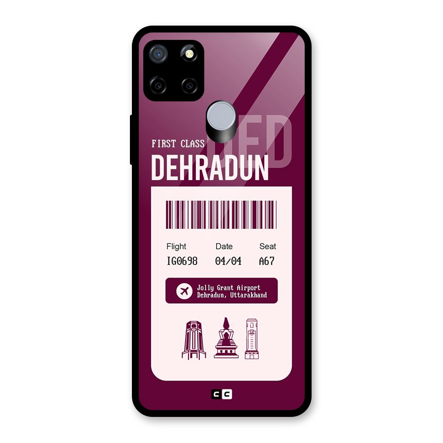 Dehradun Boarding Pass Glass Back Case for Realme Narzo 30A