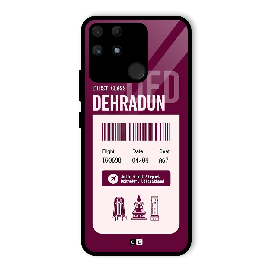 Dehradun Boarding Pass Glass Back Case for Realme Narzo 50A