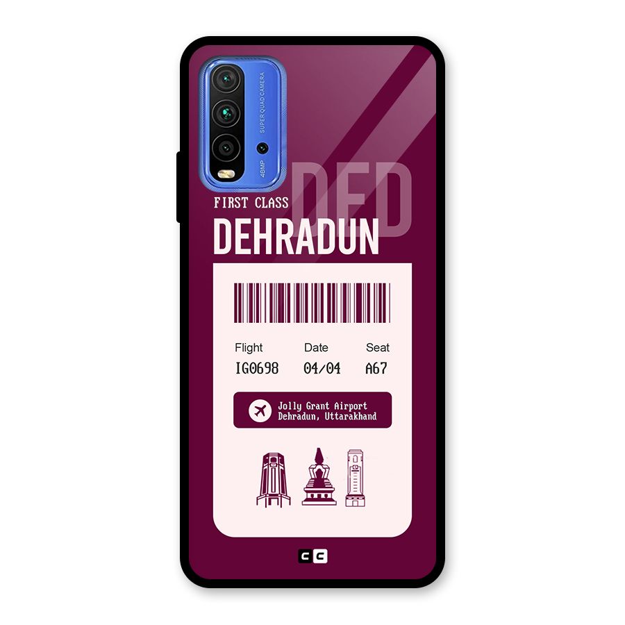 Dehradun Boarding Pass Glass Back Case for Redmi 9 Power