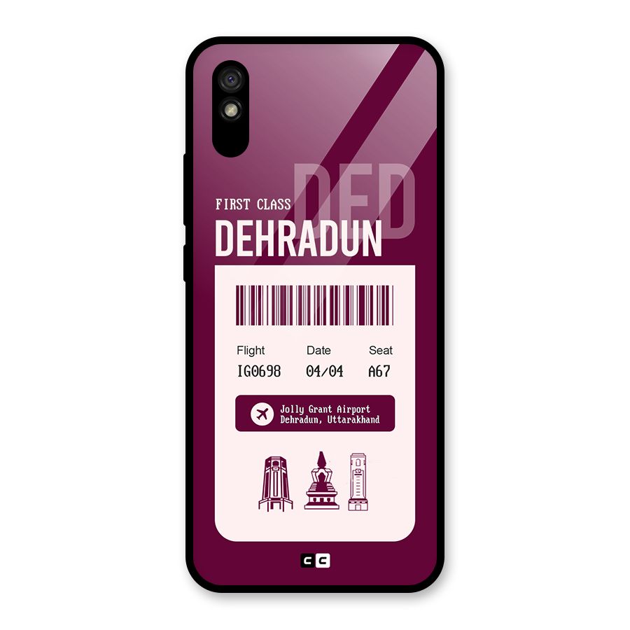 Dehradun Boarding Pass Glass Back Case for Redmi 9i