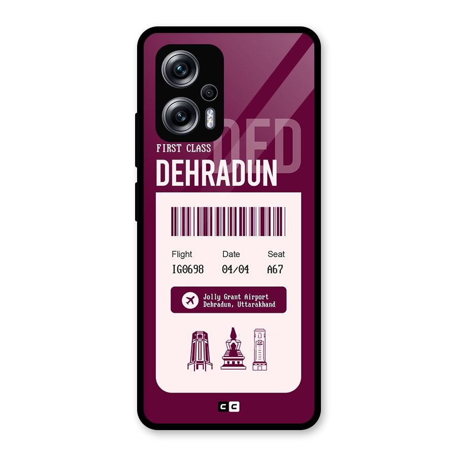 Dehradun Boarding Pass Glass Back Case for Redmi K50i