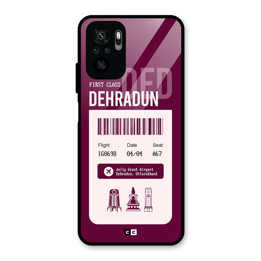 Dehradun Boarding Pass Glass Back Case for Redmi Note 10S