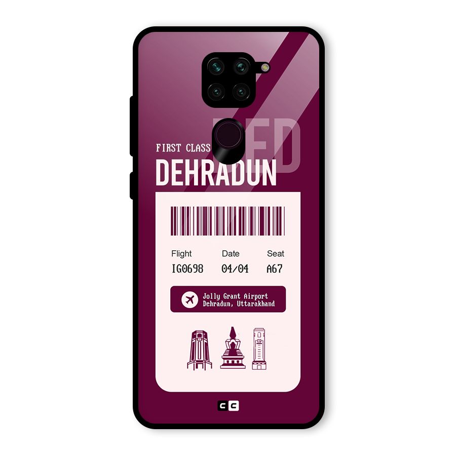 Dehradun Boarding Pass Glass Back Case for Redmi Note 9