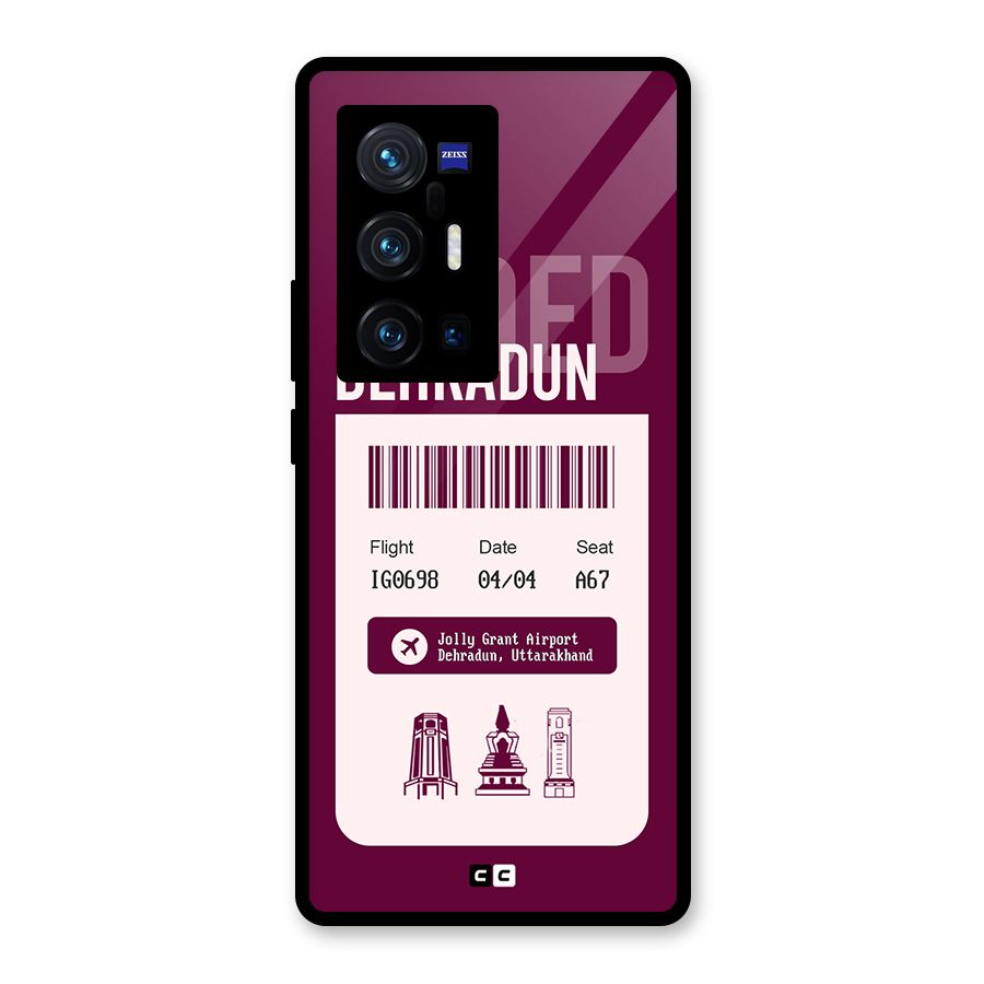 Dehradun Boarding Pass Glass Back Case for Vivo X70 Pro Plus