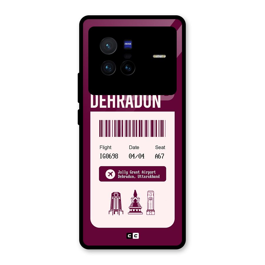 Dehradun Boarding Pass Glass Back Case for Vivo X80