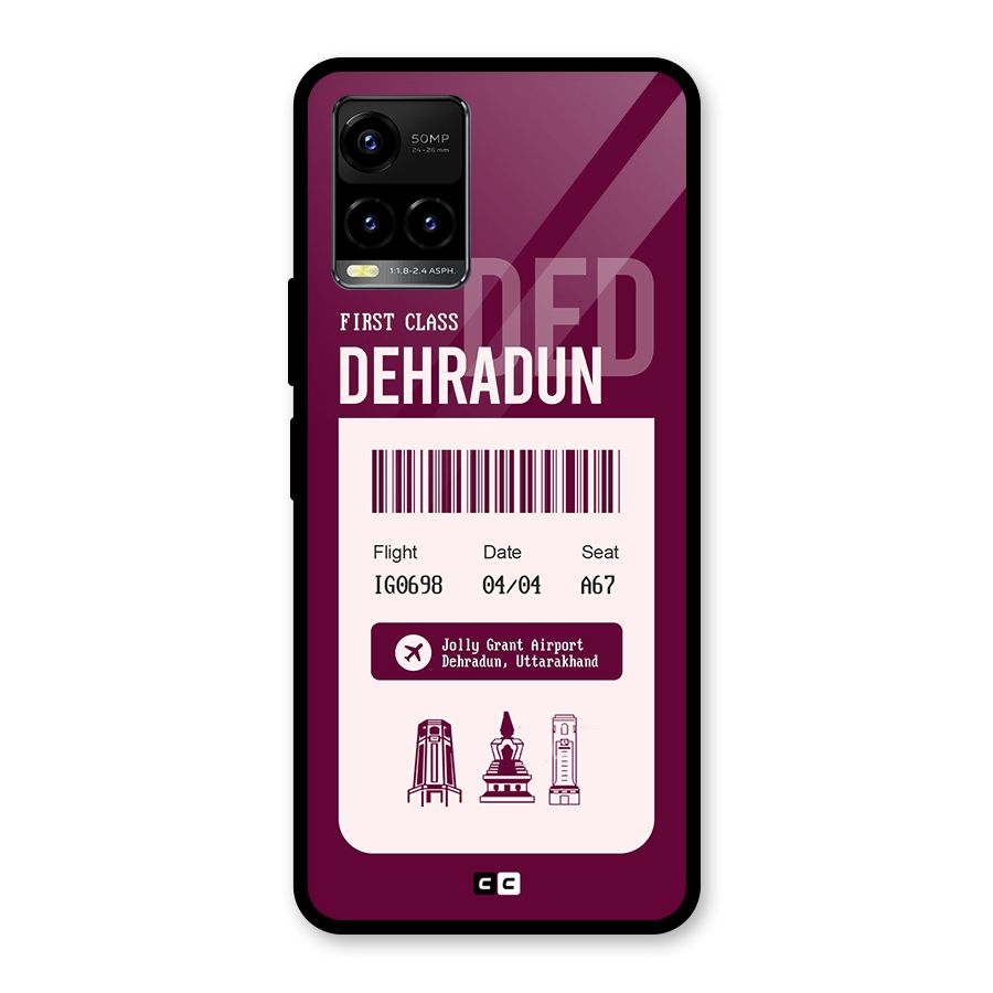 Dehradun Boarding Pass Glass Back Case for Vivo Y21T