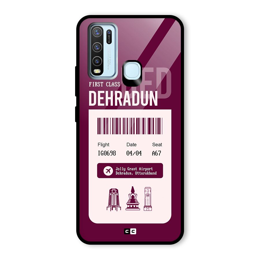 Dehradun Boarding Pass Glass Back Case for Vivo Y50