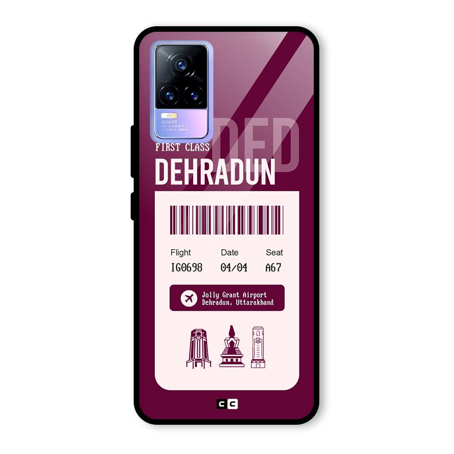 Dehradun Boarding Pass Glass Back Case for Vivo Y73