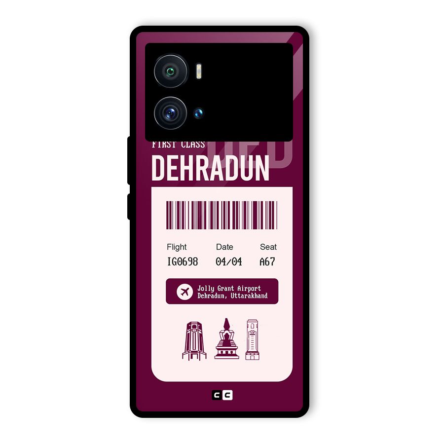 Dehradun Boarding Pass Glass Back Case for Vivo iQOO 9 Pro