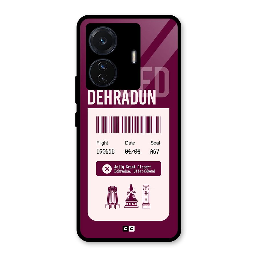 Dehradun Boarding Pass Glass Back Case for Vivo iQOO Z6 Pro
