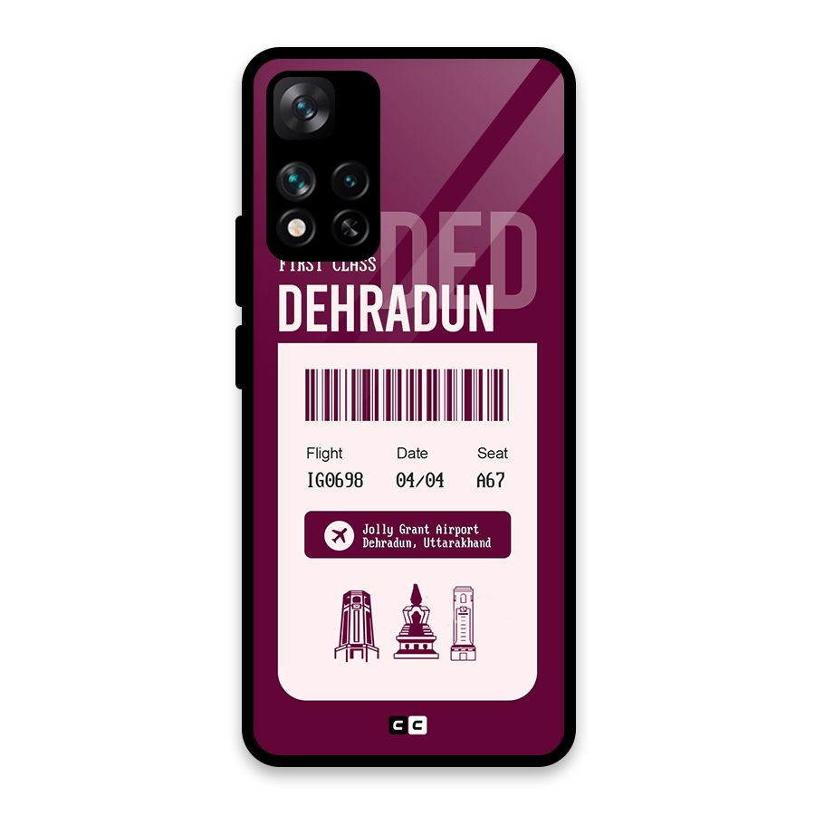 Dehradun Boarding Pass Glass Back Case for Xiaomi 11i HyperCharge 5G