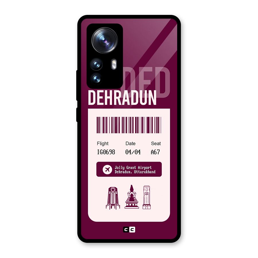 Dehradun Boarding Pass Glass Back Case for Xiaomi 12 Pro