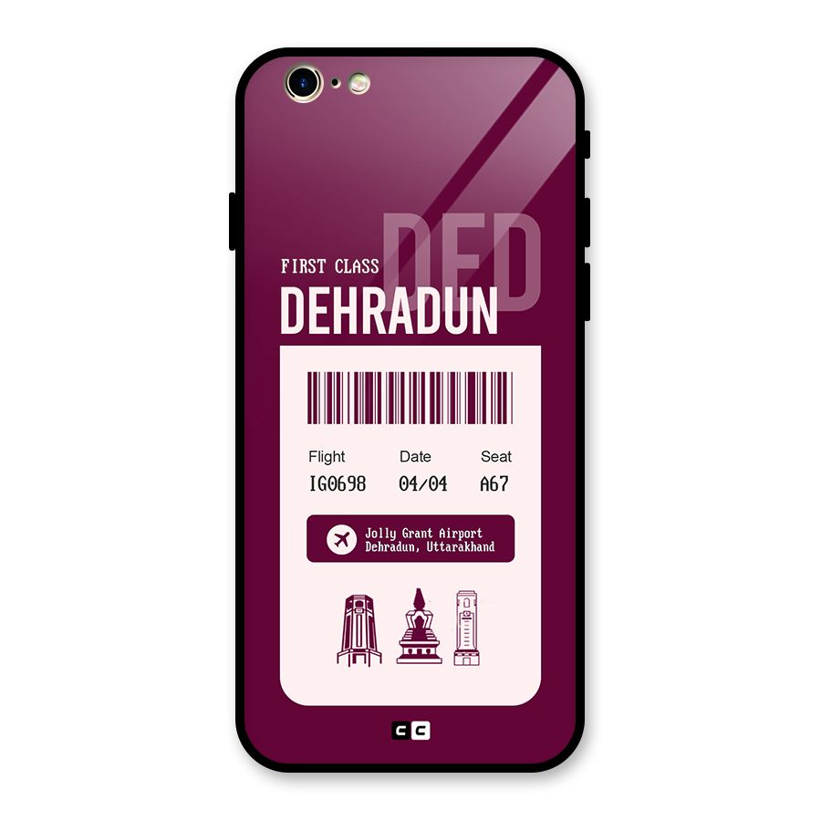 Dehradun Boarding Pass Glass Back Case for iPhone 6 6S