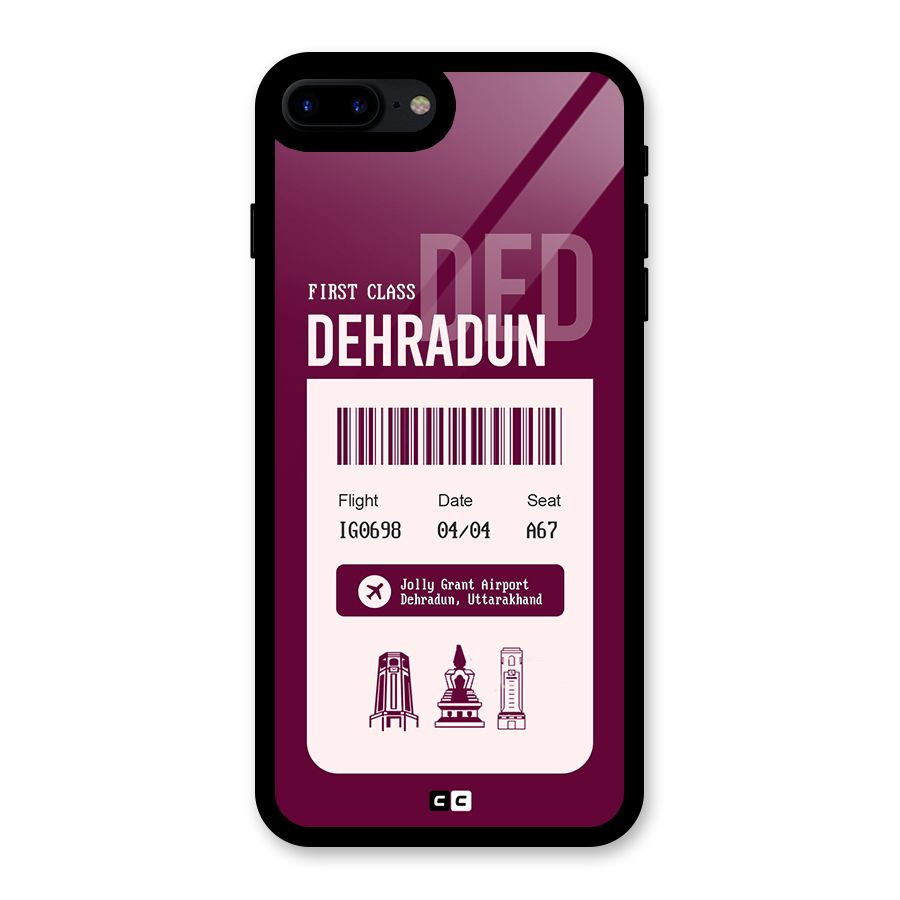 Dehradun Boarding Pass Glass Back Case for iPhone 8 Plus