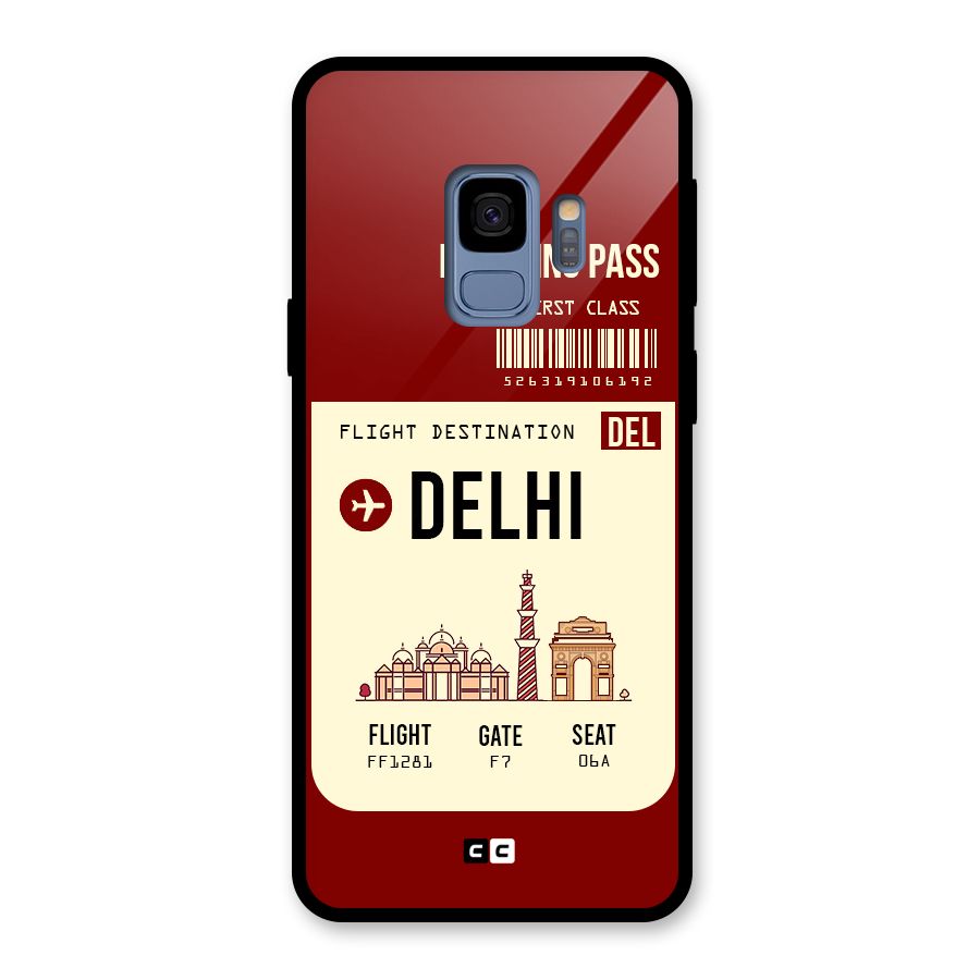 Delhi Boarding Pass Glass Back Case for Galaxy S9