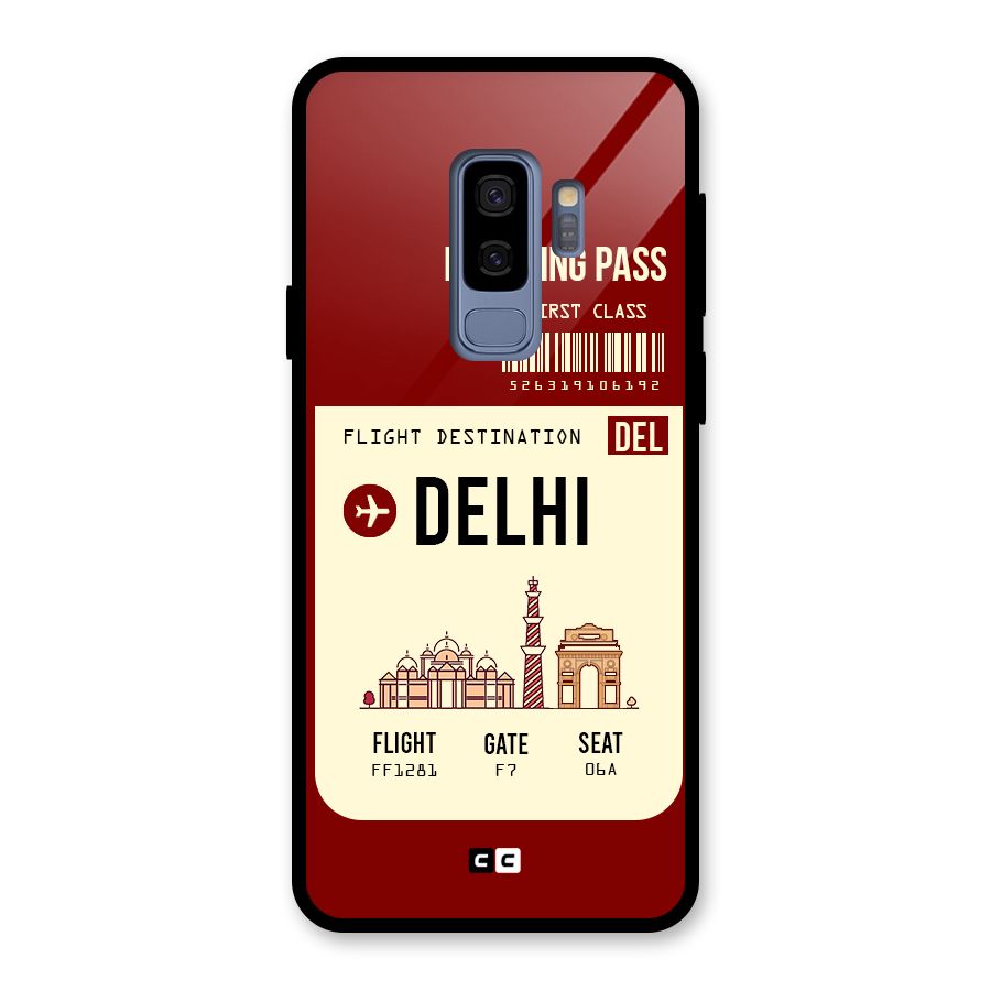 Delhi Boarding Pass Glass Back Case for Galaxy S9 Plus