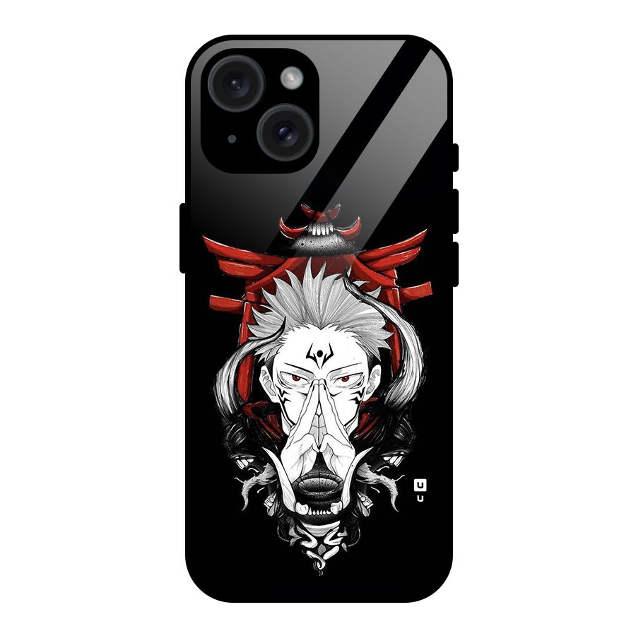 Demon King Sukuna Glass Back Case for iPhone 15