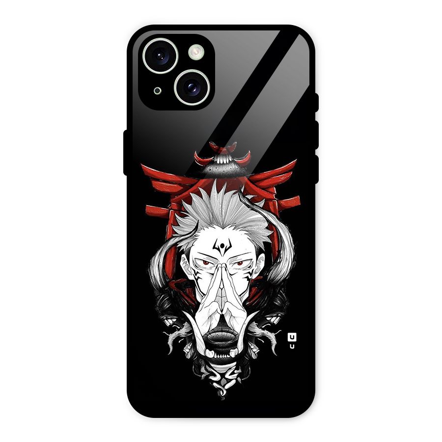Demon King Sukuna Glass Back Case for iPhone 15 Plus