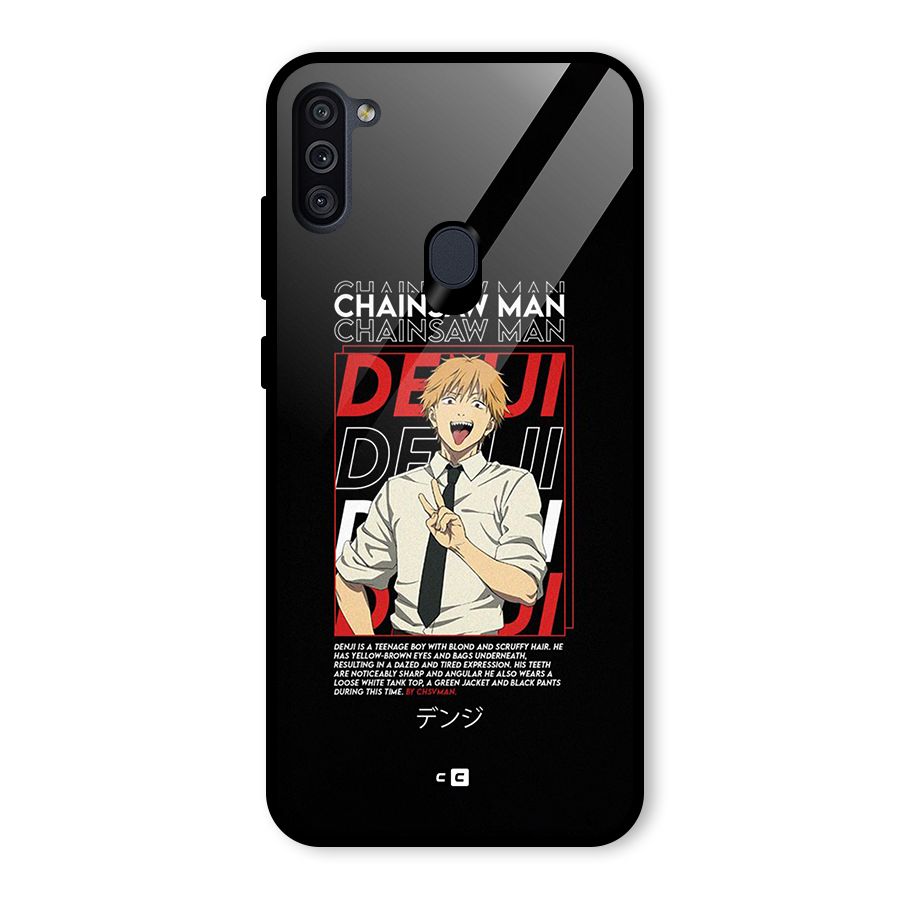 Denji Chainsaw Man Glass Back Case for Galaxy M11