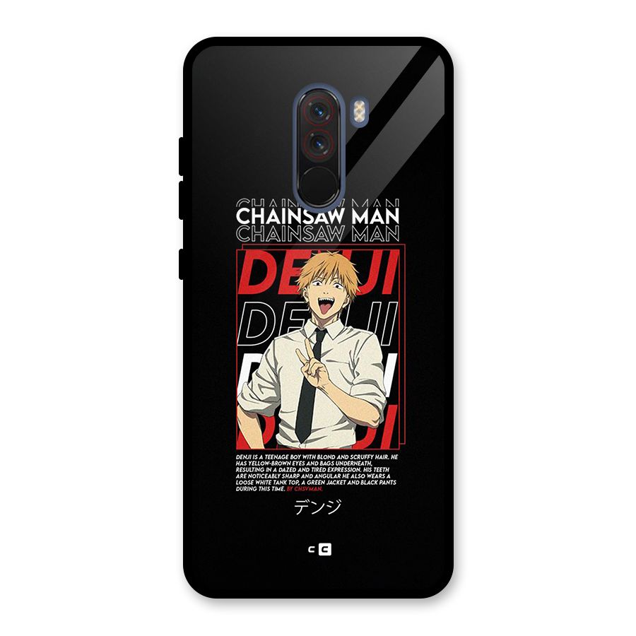 Denji Chainsaw Man Glass Back Case for Poco F1