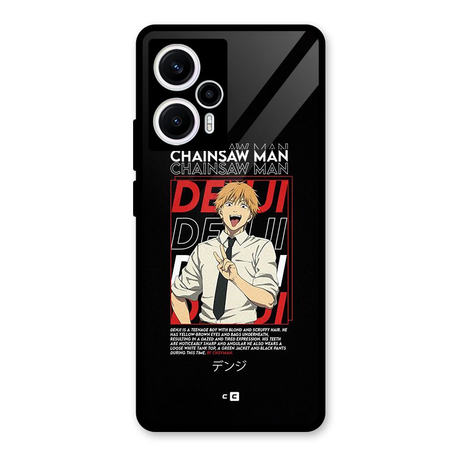 Denji Chainsaw Man Glass Back Case for Poco F5