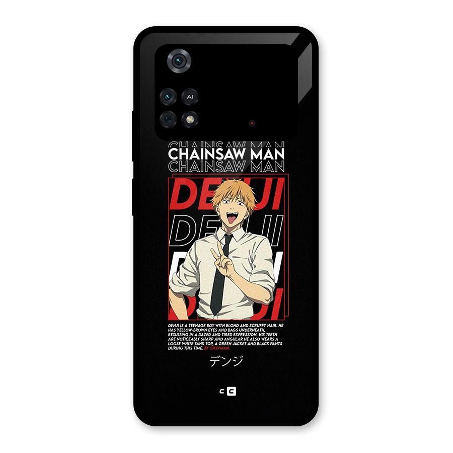 Denji Chainsaw Man Glass Back Case for Poco M4 Pro 4G