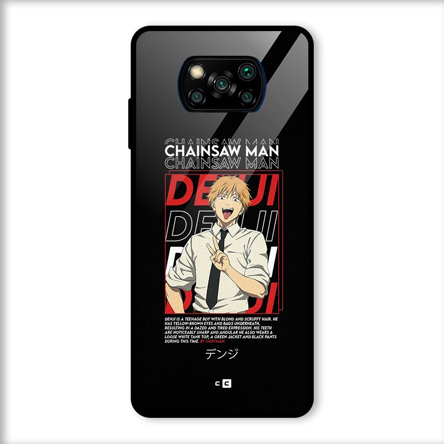 Denji Chainsaw Man Glass Back Case for Poco X3