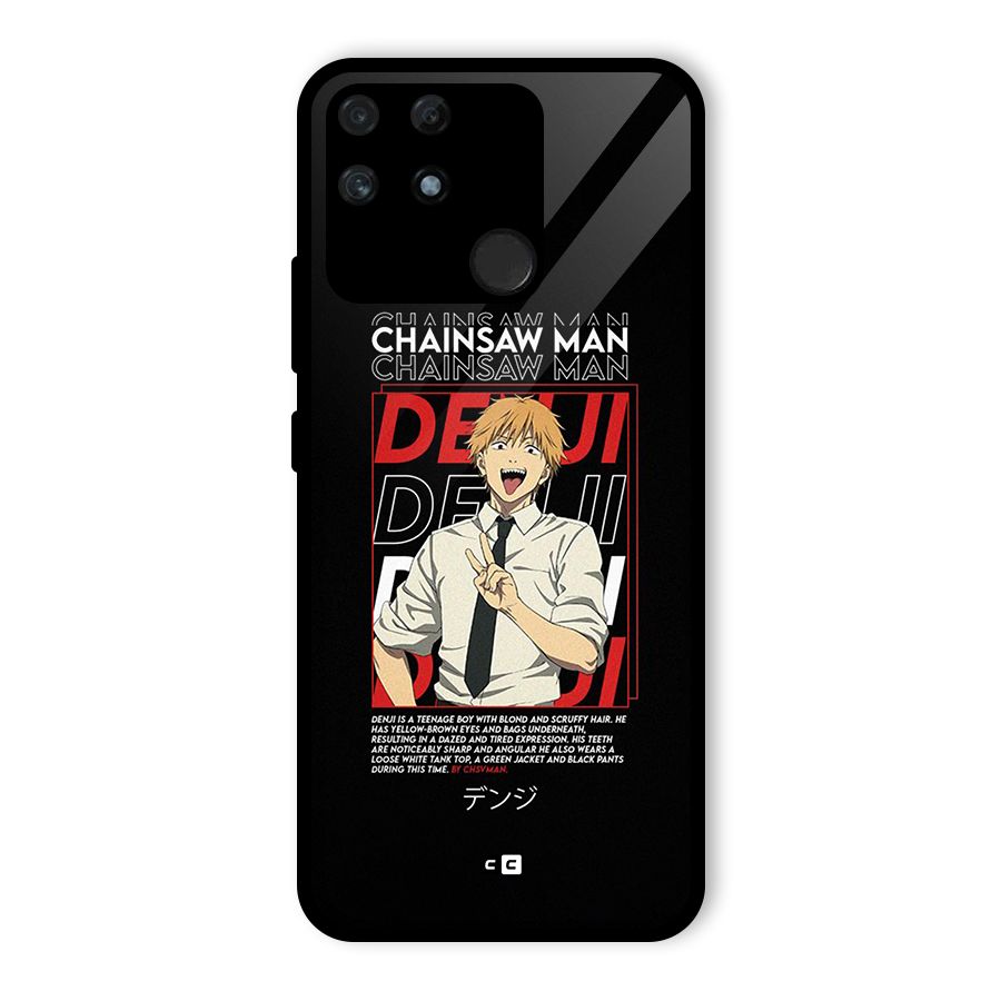 Denji Chainsaw Man Glass Back Case for Realme Narzo 50A