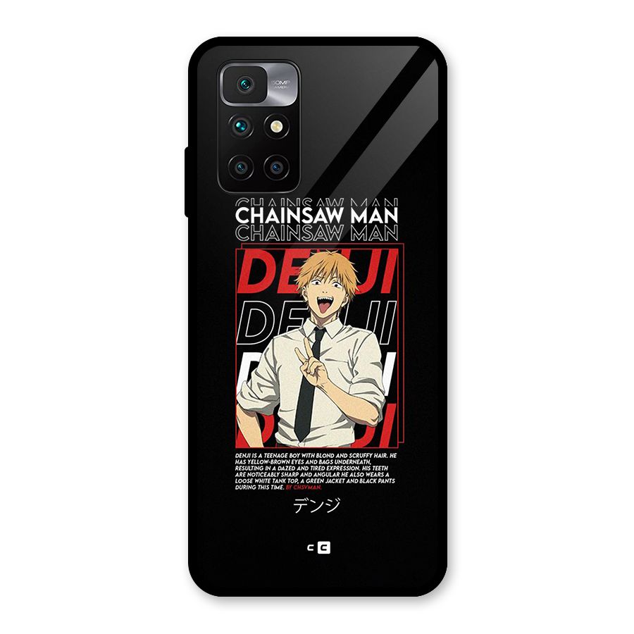 Denji Chainsaw Man Glass Back Case for Redmi 10 Prime