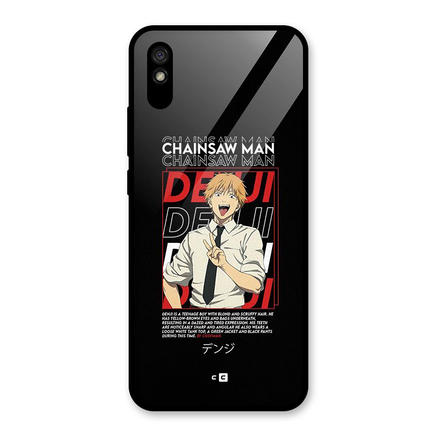 Denji Chainsaw Man Glass Back Case for Redmi 9A