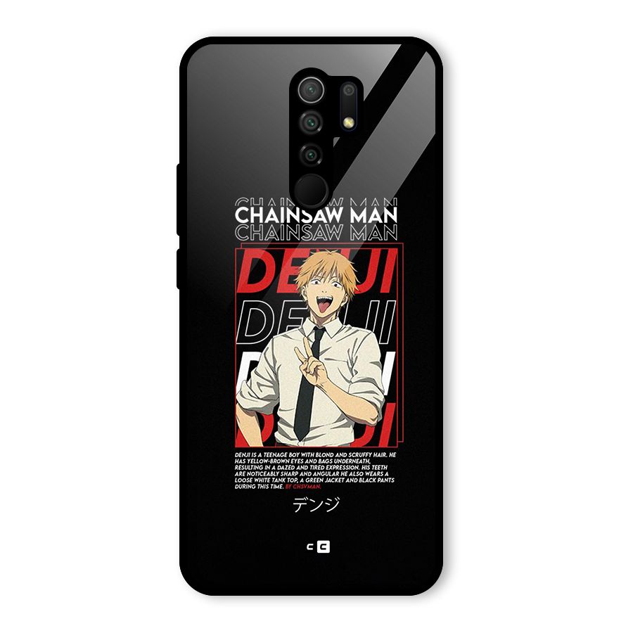 Denji Chainsaw Man Glass Back Case for Redmi 9 Prime