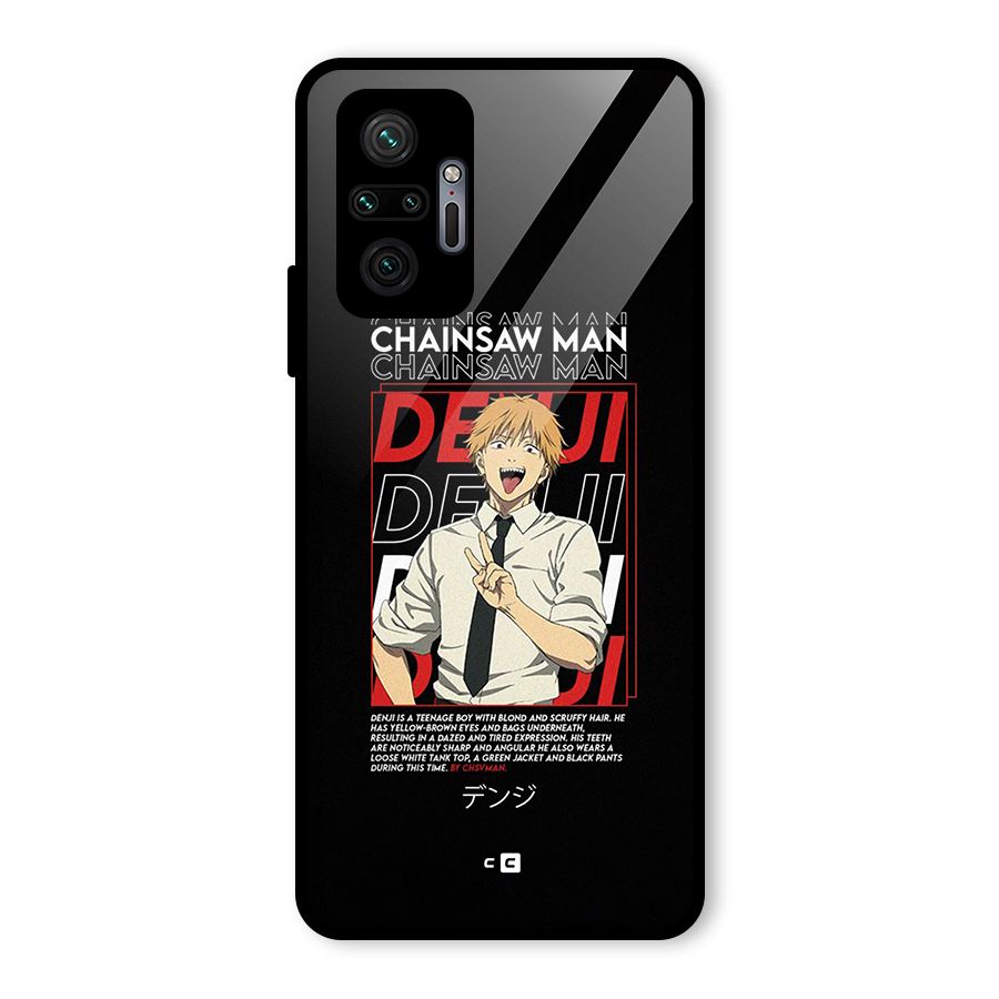 Denji Chainsaw Man Glass Back Case for Redmi Note 10 Pro