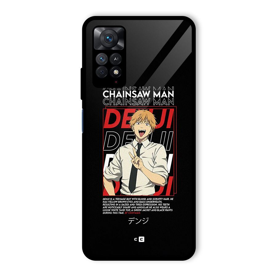 Denji Chainsaw Man Glass Back Case for Redmi Note 11 Pro