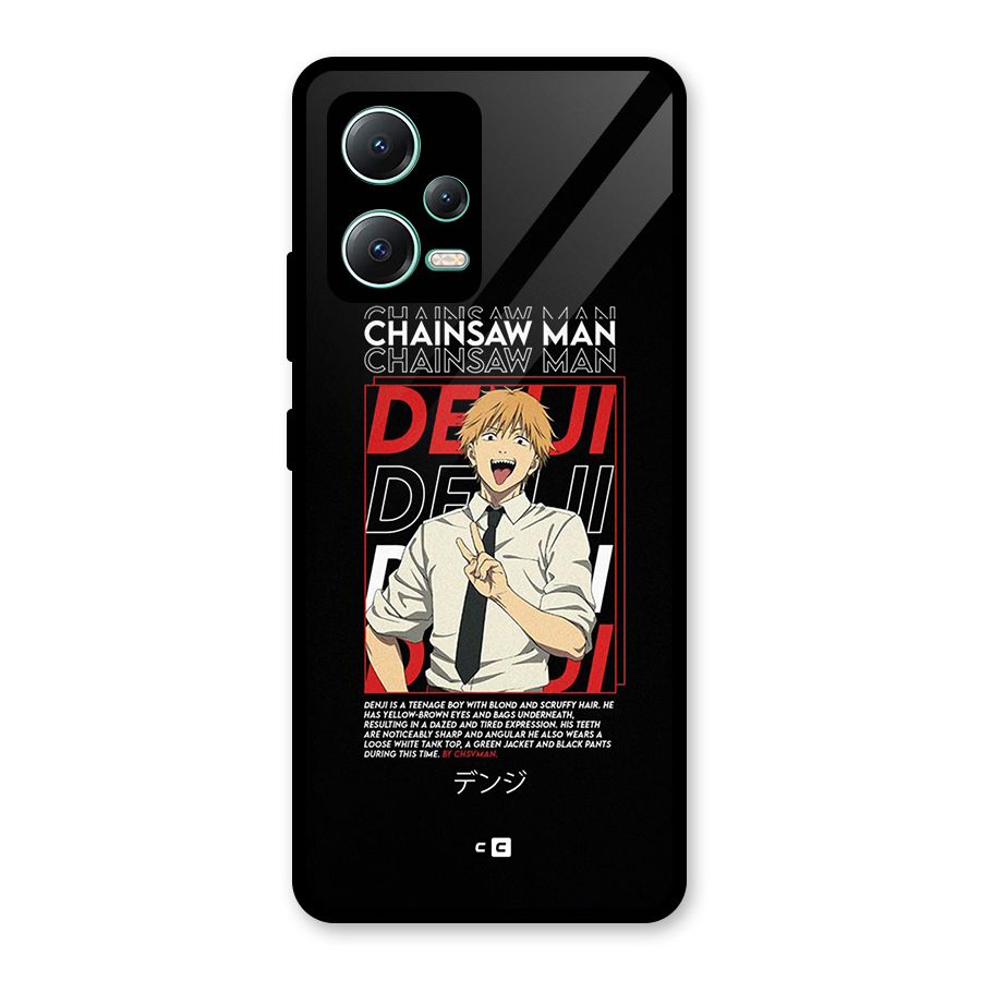 Denji Chainsaw Man Glass Back Case for Redmi Note 12 5G
