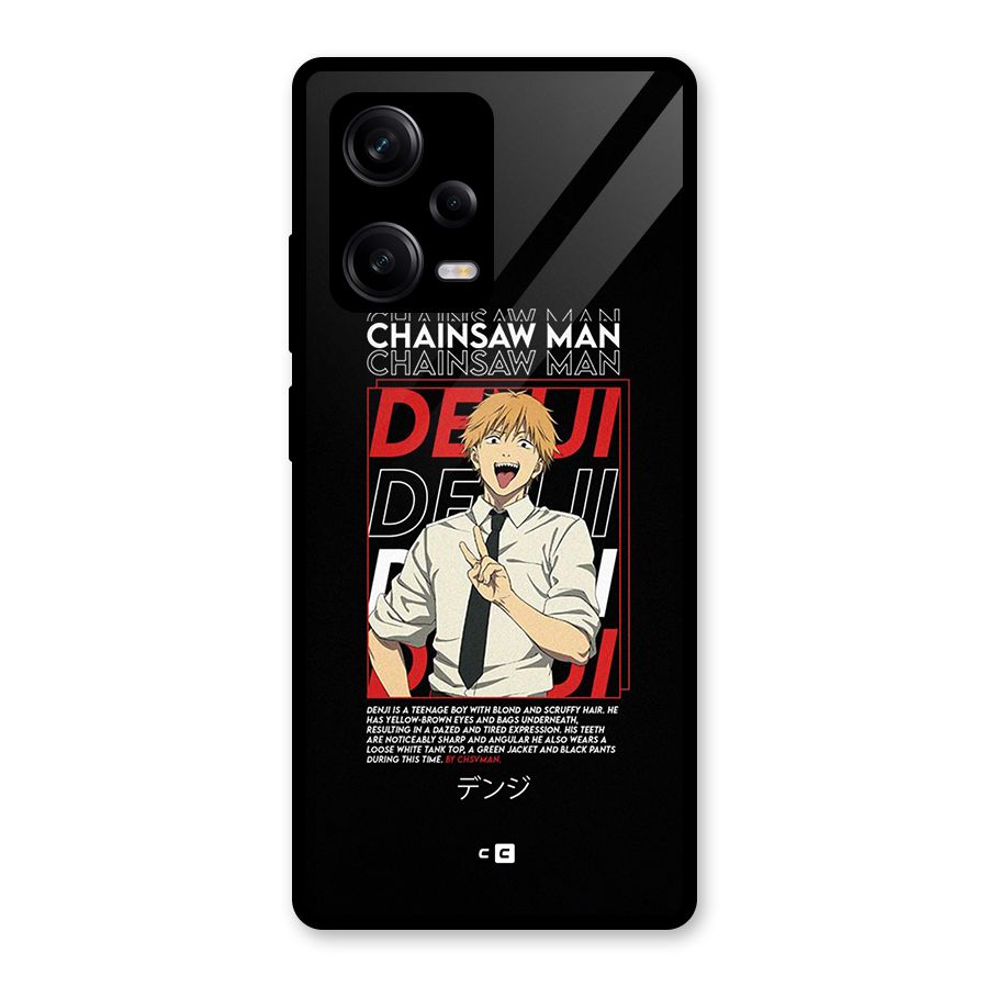 Denji Chainsaw Man Glass Back Case for Redmi Note 12 Pro