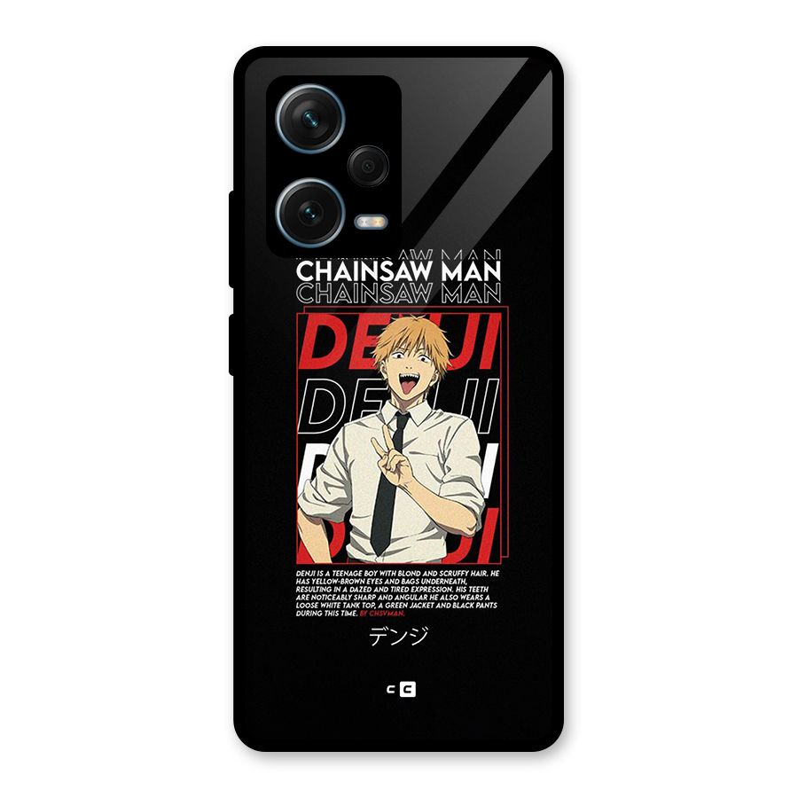 Denji Chainsaw Man Glass Back Case for Redmi Note 12 Pro Plus 5G