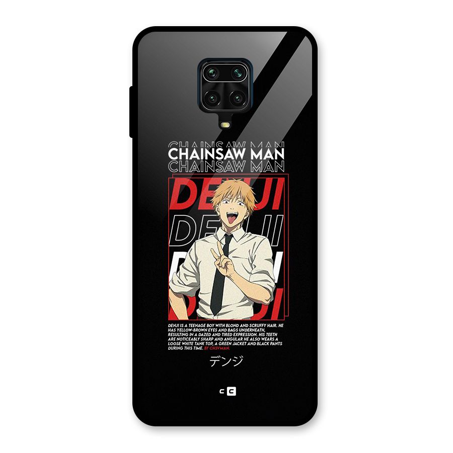 Denji Chainsaw Man Glass Back Case for Redmi Note 9 Pro