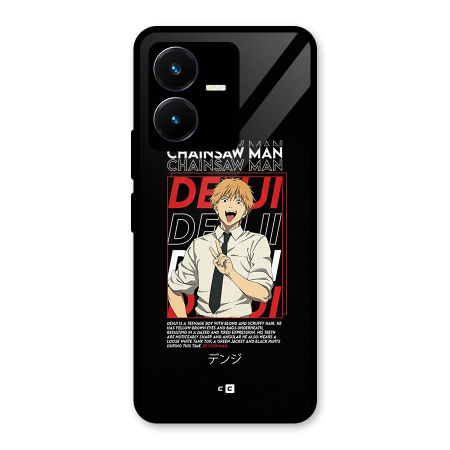 Denji Chainsaw Man Glass Back Case for Vivo Y22