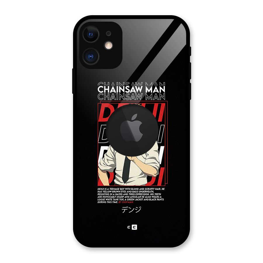 Denji Chainsaw Man Glass Back Case for iPhone 11 Logo Cut
