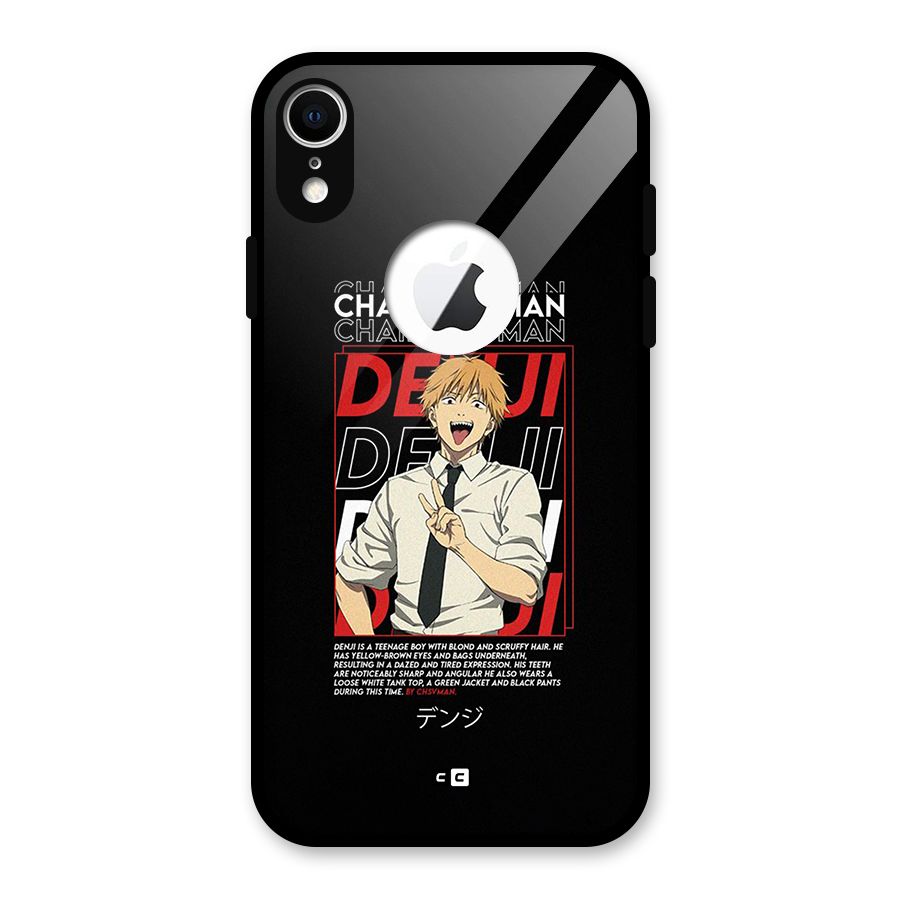 Denji Chainsaw Man Glass Back Case for iPhone XR Logo Cut