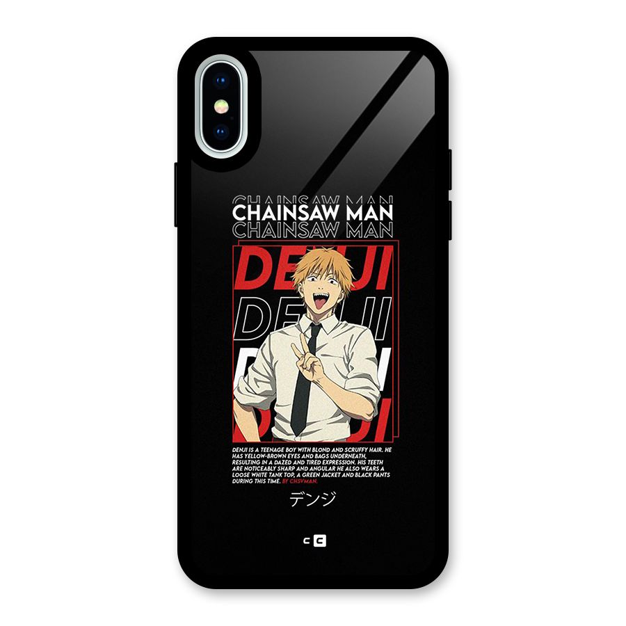 Denji Chainsaw Man Glass Back Case for iPhone XS